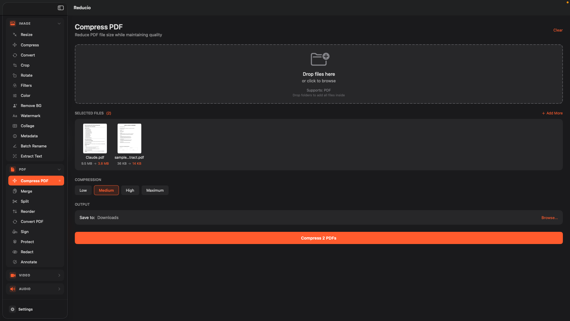 Reducio App - Collage Feature